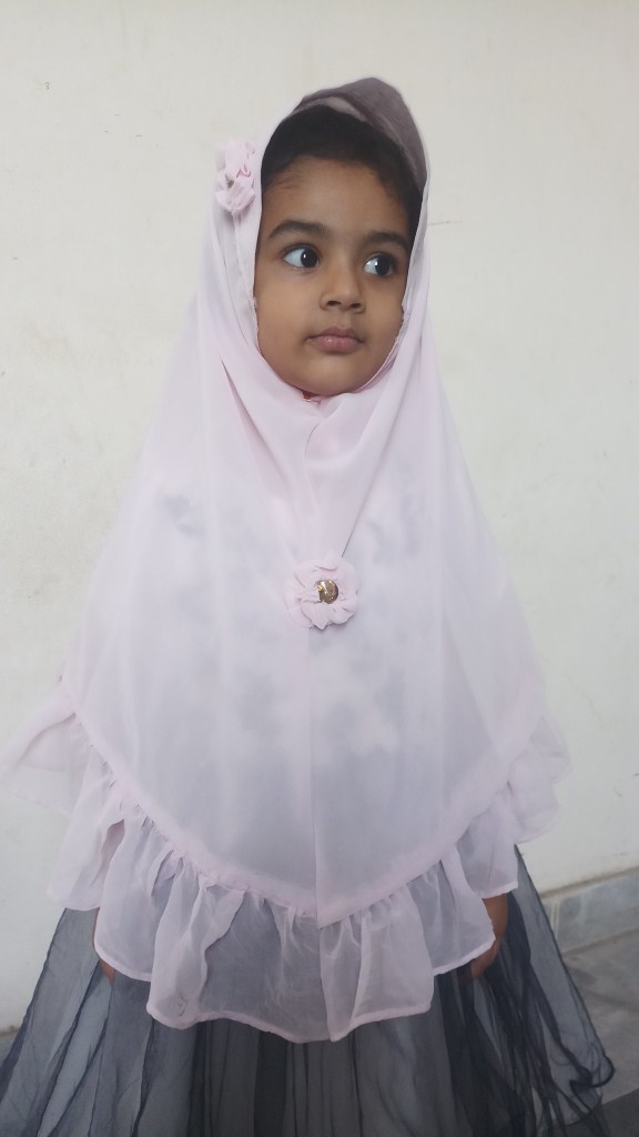 Girls Pink Pinless Hijab - Image 3
