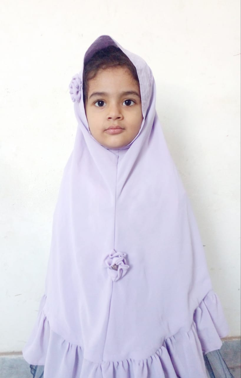 Girls Pink Pinless Hijab - Image 2