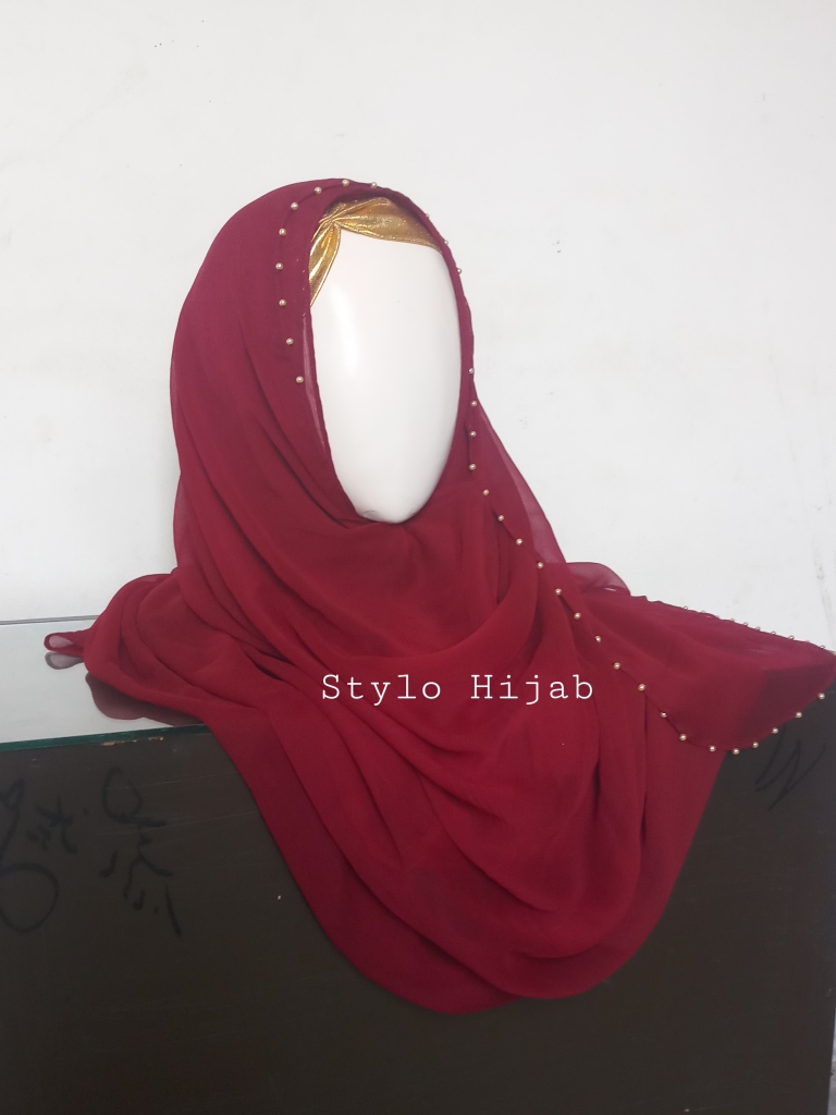 Beaded Pinless Hijab - Image 2