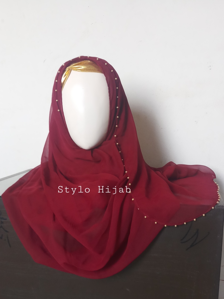 Beaded Pinless Hijab - Image 3