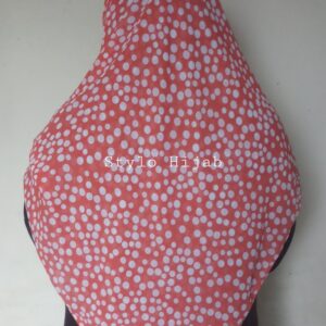 Printed orange Square Hijab