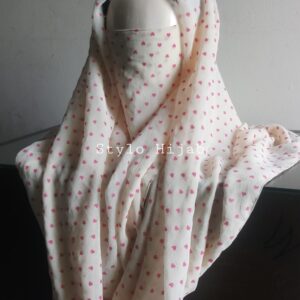 Off White Printed Misri Hijab/Niqab