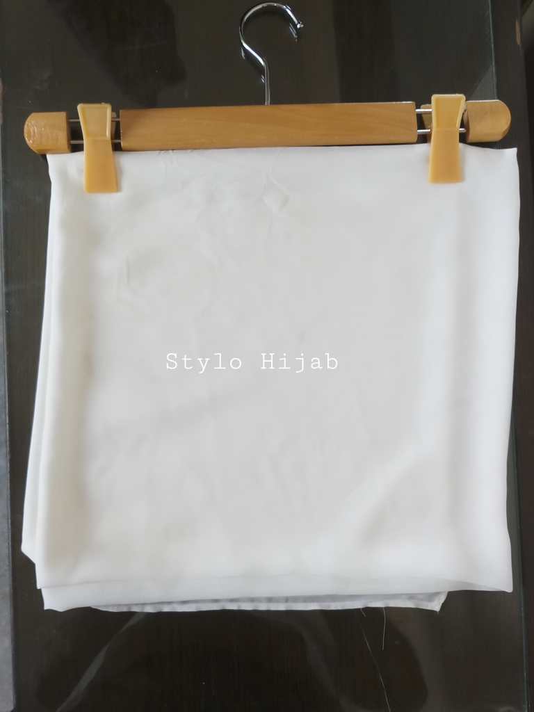 White Plain Square Hijab - Image 2