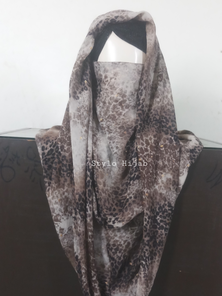 Printed Leopard Misri Hijab