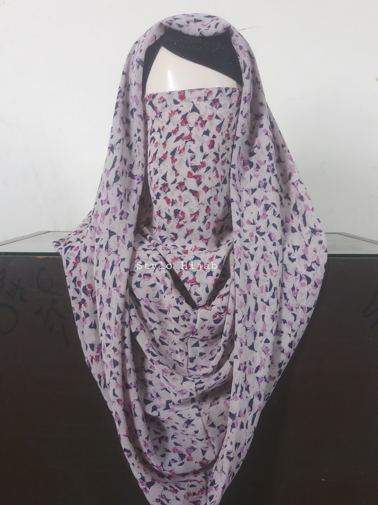 Silver Printed Misri Hijab