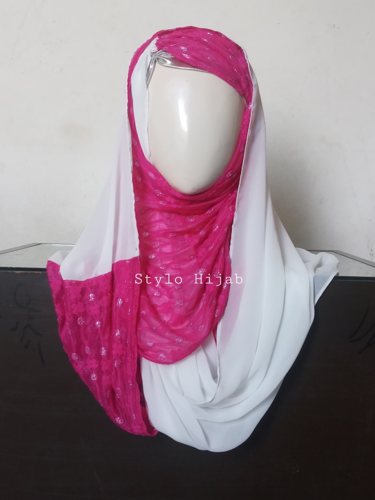 Patched Pleated Hijab