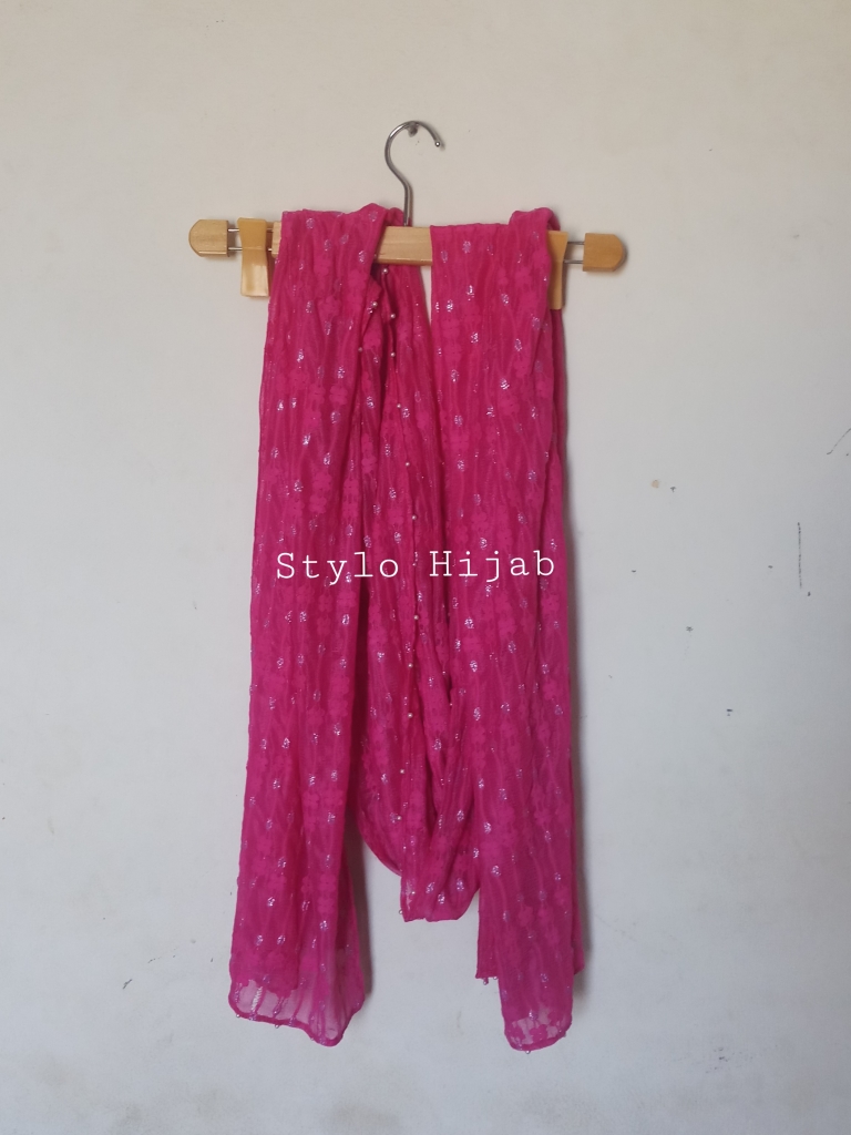 Pink Fancy Beaded Hijab