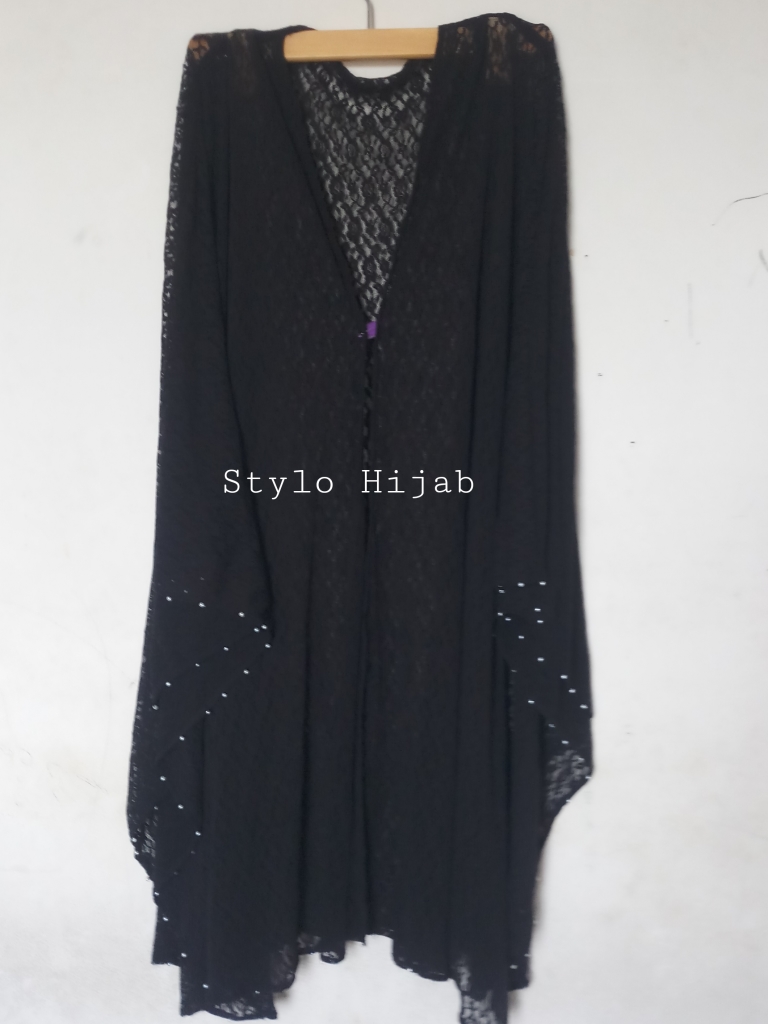 Black Beaded Net Shrug/upper
