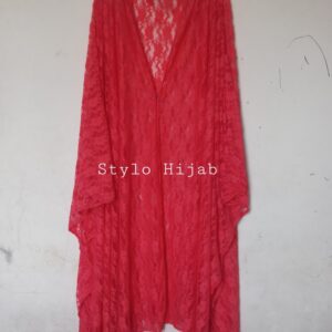 Red Beaded Net Shrug/upper