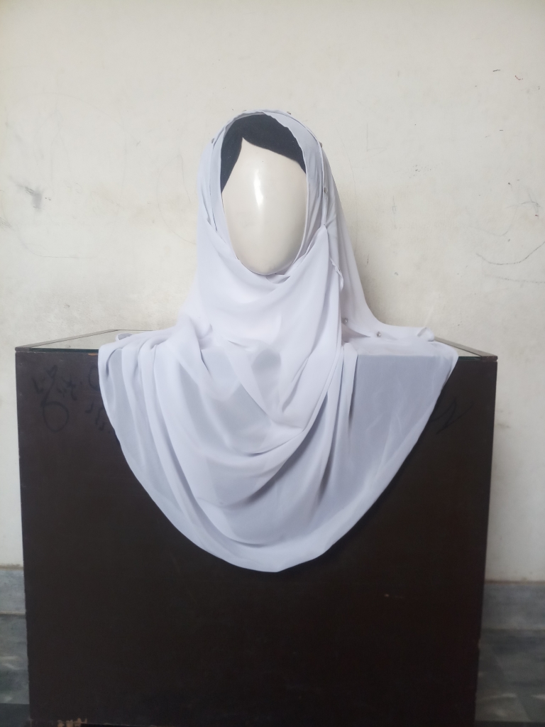 White Diamondize Double Loop Hijab