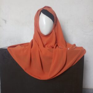 Orange Diamondize Double Loop Pinless Hijab