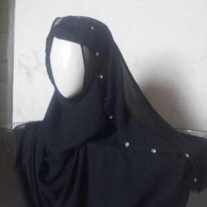 Black Diamondize Double Loop Pinless Hijab