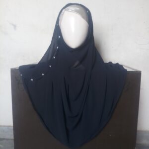 Dark Blue Diamondize Double Loop Pinless Hijab