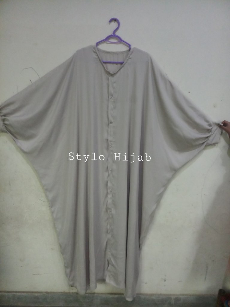 Grey Butterfly Abaya