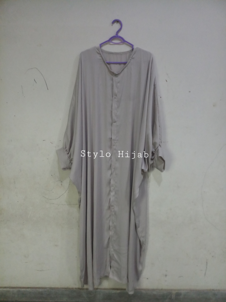 Grey Butterfly Abaya - Image 3