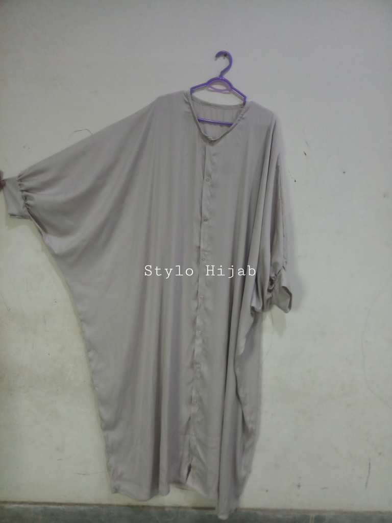 Grey Butterfly Abaya - Image 2