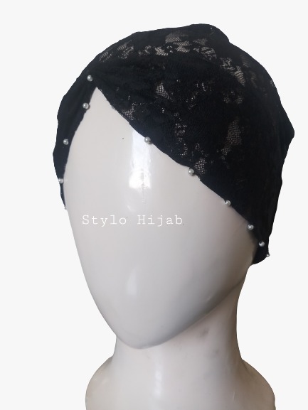 Beaded Black Underscarf - Image 2