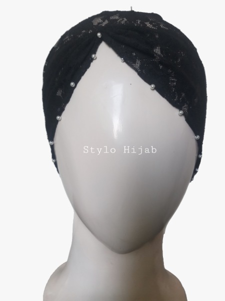 Beaded Black Underscarf - Image 4